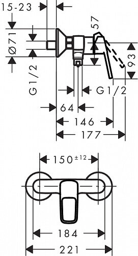 Змішувач Hansgrohe logis loop 71247000 для душу