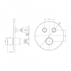 Змішувач для ванни/душу на 2 споживача Paffoni Compact Box, колір сталь CPM018ST