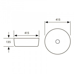 Раковина Volle круглий 41,5x41,5 накладний
