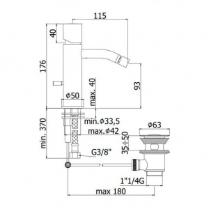 Змішувач для біде Paffoni Light, з донним клапаном, LIGX135CR