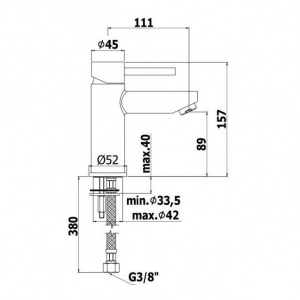 Змішувач для раковини Paffoni Stick Energy & Water Saving без донного клапана SK071HCR-EWS