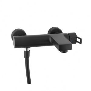 Змішувач для ванни Paffoni Ringo з фіксованим душовим гарнітуром, колір чорний RIN026NO