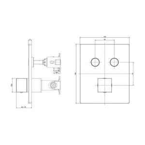 Змішувач для ванни/душу на 2 споживача Paffoni Compact Box, колір сталь CPM518ST