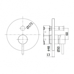 Змішувач для душу Paffoni Birillo без частини, що вбудовується, колір хром BIBOX015CR
