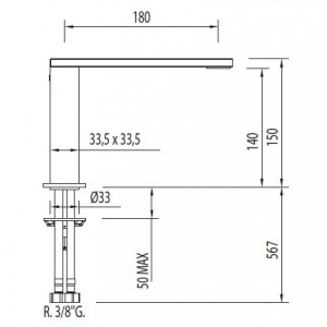 Змішувач для раковини Tres Cuadro 10620501 хром