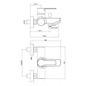 Змішувач для ванни Paffoni Red, колір хром RED022CR