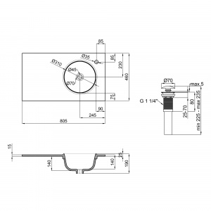 Раковина Qtap Virgo 800х460х300 White з донним клапаном QT1811FL8130ARRW