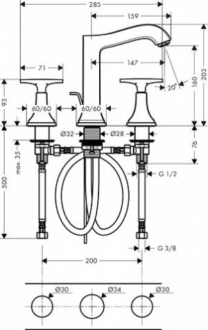 Змішувач для раковини Hansgrohe Metropol Classic 31307000