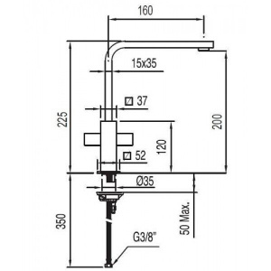 Змішувач для раковини Tres Cuadro 108604 хром