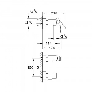 Eurocube Одноважільний змішувач для душу (23145000)