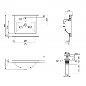Раковина Qtap Albatross Q 600х480х230 White з донним клапаном QT01115060QW