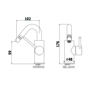 Змішувач для біде Paffoni Light, з донним клапаном, LIG938CR