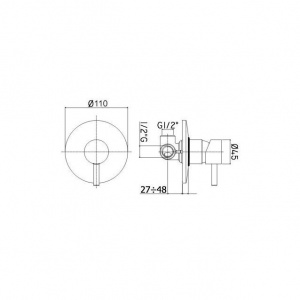 Змішувач для душу Paffoni Birillo, колір хром BI011CR