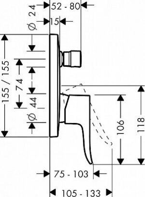 Змішувач Hansgrohe metris 31454000 для ванни з душем
