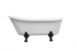Ванна акрилова OLAYA ретро 160х68 з ногами чорними без сифона