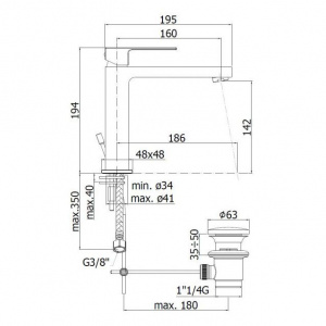 Змішувач для раковини Paffoni Elle, з донним клапаном EL073CR