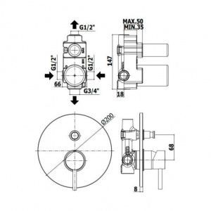 Змішувач для душу Paffoni Birillo, колір хром BI015CR