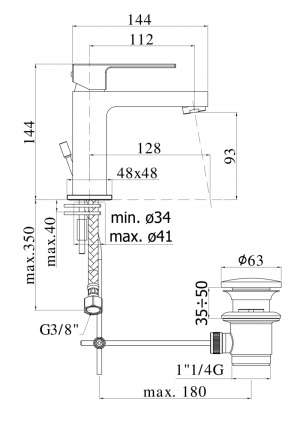 Змішувач для раковини Paffoni Elle, без донного клапана EL071CR