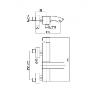 Змішувач для ванни Paffoni Level, колір хром LEA022CR