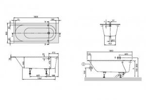 Ванна Villeroy & Boch Oberon UBQ180OBE2V-01