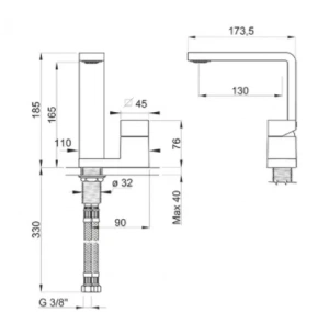 Змішувач для раковини ICE Ponsi BTICECLA01