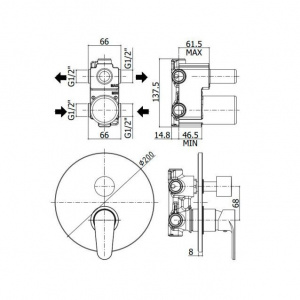 Змішувач для ванни/душу на 2 споживача Paffoni Green, колір хром GR018CR