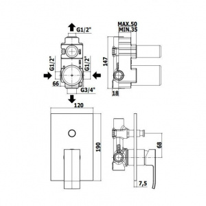 Змішувач для душу Paffoni Level з металевою накладкою, колір хром LEA015CR/M
