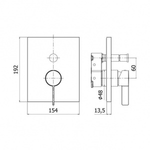 Змішувач для душу Paffoni Rock без частини, що вбудовується, колір хром ROBOX015CR