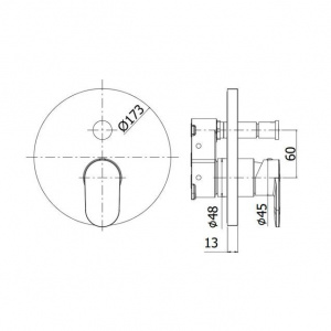 Змішувач для душу Paffoni Candy без частини, що вбудовується, колір хром CABOX015CR