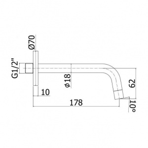 Вилив для раковини 17,8 см Paffoni, колір хром ZBOC045CR