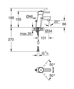 Concetto Одноважільний змішувач для раковини S-Size (3220610E)
