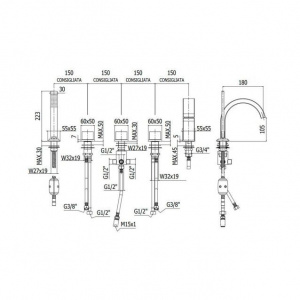 Змішувач на борт ванни Paffoni Level-Lep, колір хром LEP044CR