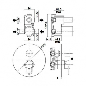 Змішувач для ванни/душу на 2 споживача Paffoni Joker, колір хром JK018CR