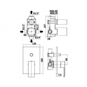 Змішувач для душу Paffoni Level з металевою накладкою, колір хром LEC015CR/M