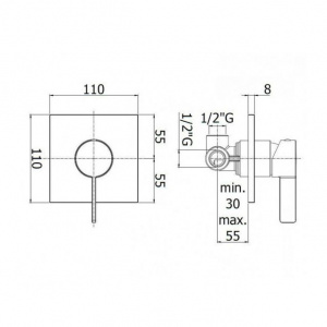 Змішувач для душу Paffoni Rock з металевою накладкою, колір хром RO010CR/M