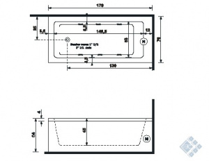 Ванна Gruppo Treesse quadra 170 vin