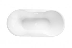 Ванна NAVIA ретро 160х80 з сифоном клік-клак та декоративною накладкою в білому кольорі