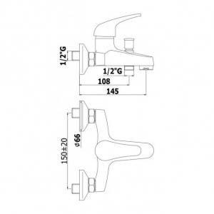 Змішувач для ванни Paffoni Apollo 3, колір хром APM3022CR