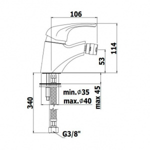 Змішувач для біде Paffoni Nettuno Due, без донного клапана, ND131CR