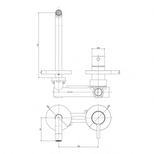Змішувач для раковини настінний Paffoni Birillo, вилив 178 мм. BI105CR70