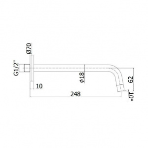 Вилив для раковини 24,8 см Paffoni, колір хром ZBOC046CR