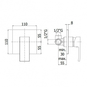Змішувач для душу Paffoni Level, колір хром LEC010CR