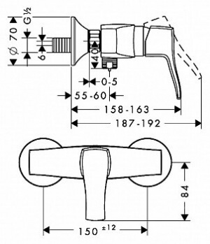 Змішувач Hansgrohe metris classic 31672000 для душу