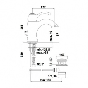 Змішувач для раковини Paffoni Giorgia з донним клапаном GI075CRC