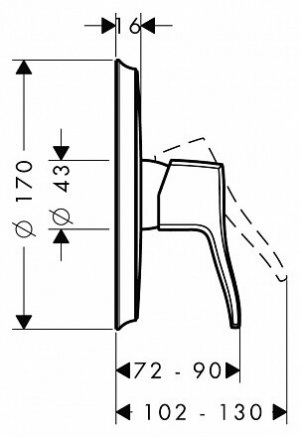 Змішувач Hansgrohe metris classic 31676000 для душу