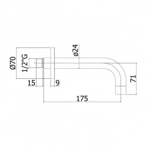 Вилив для раковини 17,5 см Paffoni, колір сталь ZBOC081ST