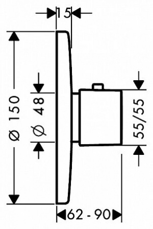 Змішувач Hansgrohe metris ecostat e 31570000 для душу