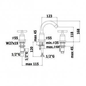 Змішувач для біде Paffoni Quattro, без донного клапана, QTV119CR