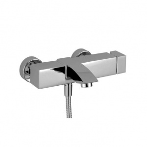 Змішувач для ванни Paffoni Level з регульованим душовим гарнітуром, колір сталь LEC023ST