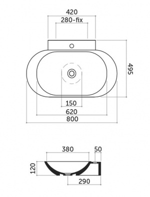 Раковина Ovo 80x50 OV08050101 Disegno Ceramica